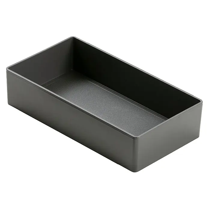 Fackelmann Aufbewahrungsbox - L x B x H: 129 x 222 x 50 mm, Kunststoff, Anthrazit - Dunkelgrauer Kunststoff-Schubladeneinsatz mit strukturierter Unterseite.