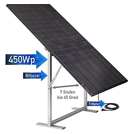 Blackglas Solar-Tischkraftwerk Geo Grace (450 W, L x B x H: 180 x 120 x 180 cm, Ohne Rollen)