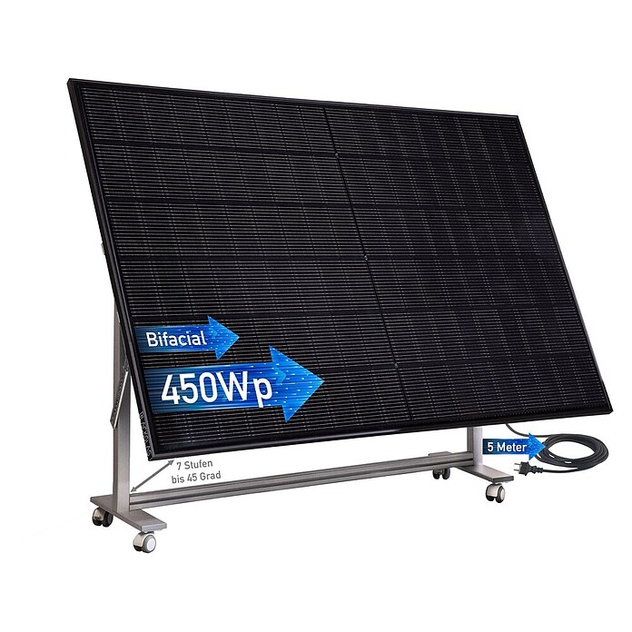 Blackglas Solar-Tischkraftwerk Geo Kraft Pro (450 W, L x B x H: 180 x 120 x 172,2 cm, Mit Rollen) | BAUHAUS