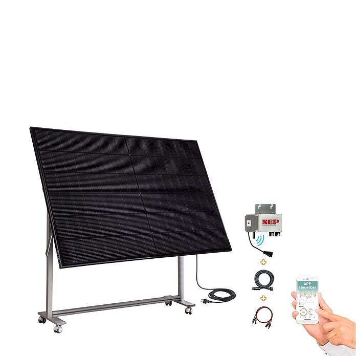 Blackglas Solar-Tischkraftwerk Geo Kraft Pro (450 W, L x B x H: 180 x 120 x 172,2 cm, Mit Rollen) | BAUHAUS