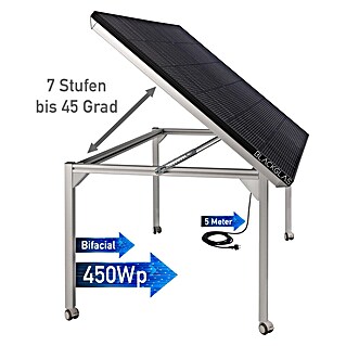 Blackglas Solar-Tischkraftwerk Geo Solix Pro (450 W, L x B x H: 180 x 120 x 172,2 cm, Mit Rollen)
