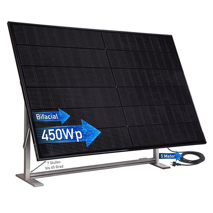 Blackglas Solar-Tischkraftwerk Geo Kraft (450 W, L x B x H: 180 x 120 x 140 cm, Ohne Rollen) | BAUHAUS