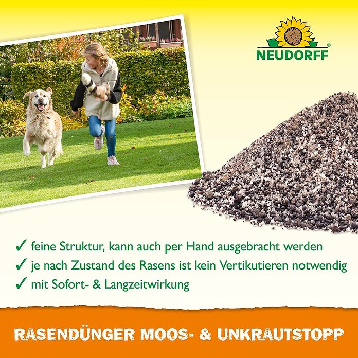 Neudorff Rasendünger Moos- & Unkrautstopp (5 kg) | BAUHAUS