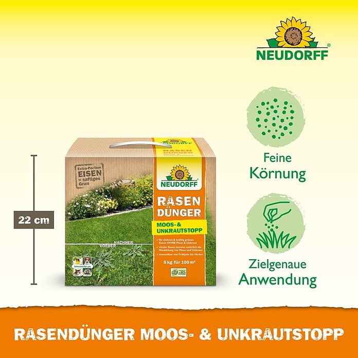 Neudorff Rasendünger Moos- & Unkrautstopp (5 kg) | BAUHAUS