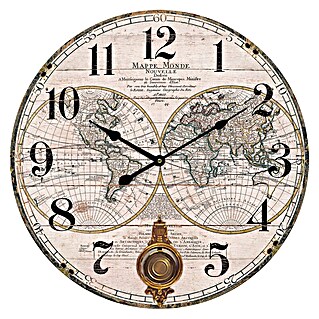 Globo Wanduhr Elsa (Cremefarben, Durchmesser: 575 mm)