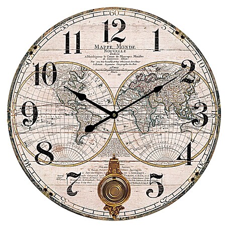 Globo Wanduhr Elsa (Cremefarben, Durchmesser: 575 mm)