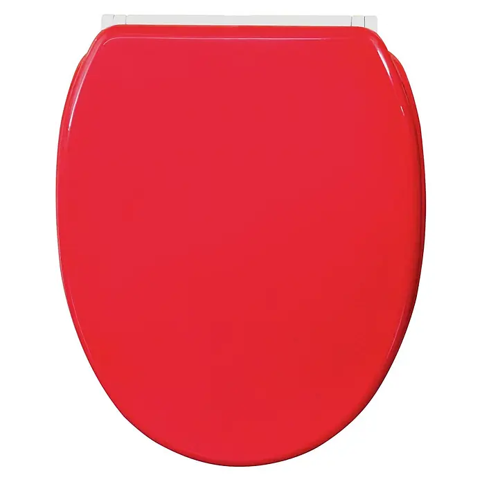 SANILO WC-Sitz Rot mit Schnellverschluss - MDF, Rot, Mit Absenkautomatik - Roter, glänzender Toilettensitz.
