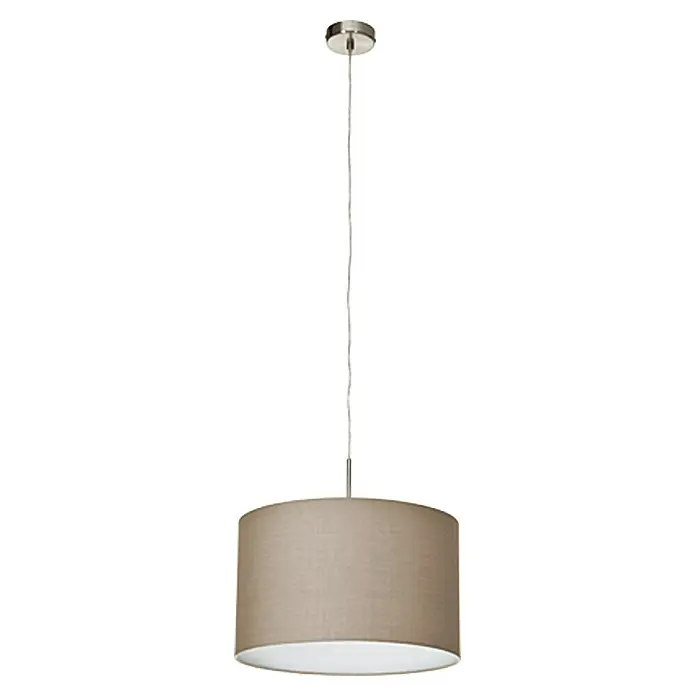Eglo Pasteri Pendelleuchte rund - Durchmesser: 380 mm, Farbe Schirm: Taupe - Eine stilvolle Pendelleuchte mit einem beigen Lampenschirm, ideal für moderne Innenräume.