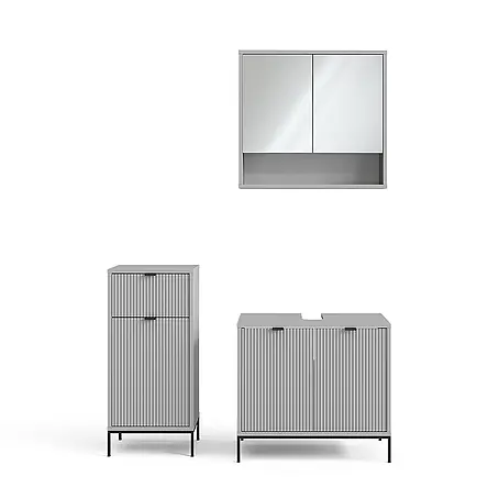 Vicco  Badmöbel-Set Eliza Grau 3 Teile