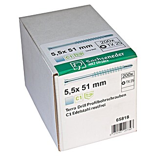 Bohrschraube C1 (Ø x L: 5,5 x 51 mm, Edelstahl, 200 Stk.)
