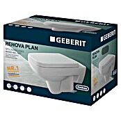 Geberit Renova Nr. 1 Plan Spülrandloses Wand-WC-Set (Mit WC-Sitz, Tiefspüler, Weiß)