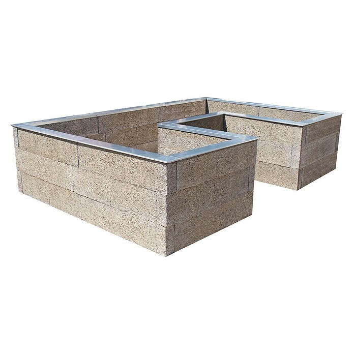 Hochbeet - Holzbeton - Premium (Maße: 220x325x220x75 cm, Holz, Grau/Braun, 75 cm) | BAUHAUS