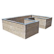 Hochbeet - Holzbeton - Premium (Maße: 220x325x220x75 cm, Holz, Grau/Braun, 75 cm) | BAUHAUS