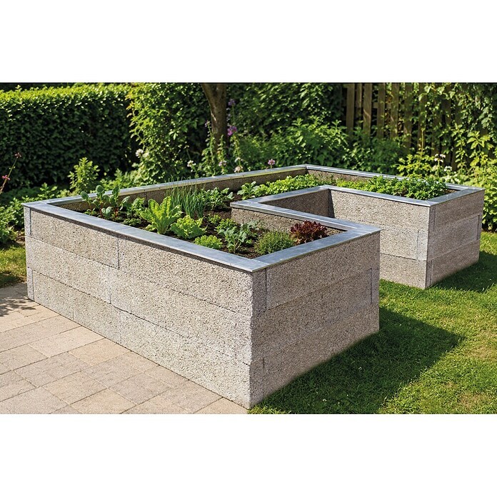 Hochbeet - Holzbeton - Premium (Maße: 220x325x220x75 cm, Holz, Grau/Braun, 75 cm) | BAUHAUS