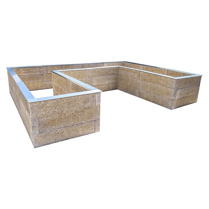 Hochbeet - Holzbeton - Premium (Maße: 325x430x325x75 cm, Holz, Grau/Braun, 75 cm) | BAUHAUS