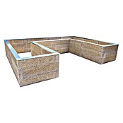 Hochbeet - Holzbeton - Premium (Maße: 325x430x325x75 cm, Holz, Grau/Braun, 75 cm) | BAUHAUS