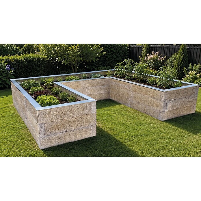 Hochbeet - Holzbeton - Premium (Maße: 325x430x325x75 cm, Holz, Grau/Braun, 75 cm) | BAUHAUS