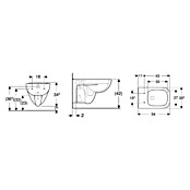 Geberit Renova Nr. 1 Plan Spülrandloses Wand-WC-Set (Mit WC-Sitz, Tiefspüler, Weiß)