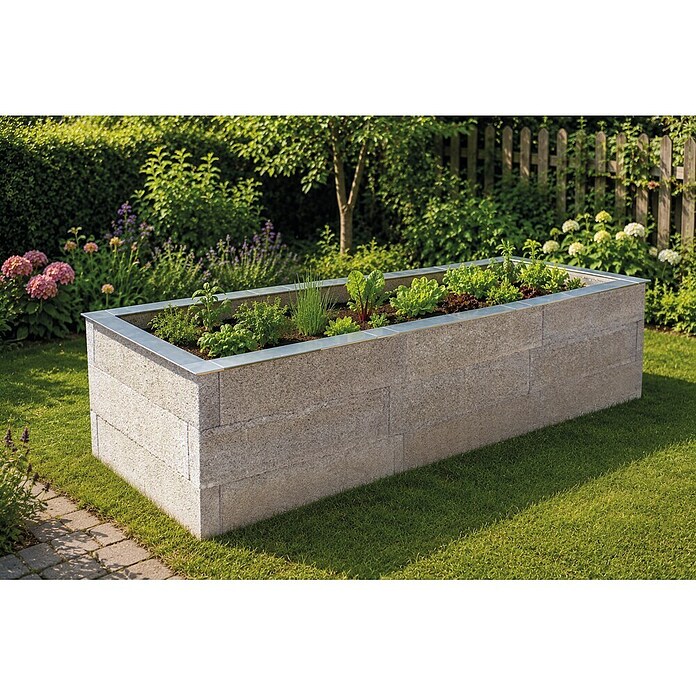 Hochbeet - Holzbeton - Premium (L x B x H: 325 x 115 x 75 cm, Holz, Grau/Braun) | BAUHAUS