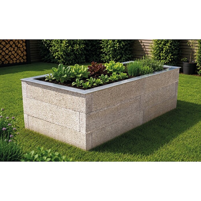 Hochbeet - Holzbeton - Premium (L x B x H: 220 x 115 x 75 cm, Holz, Grau/Braun) | BAUHAUS