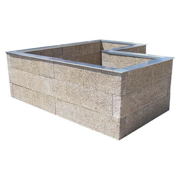 Hochbeet - Holzbeton - Premium (L x B x H: 220 x 220 x 75 cm, Holz, Grau/Braun) | BAUHAUS