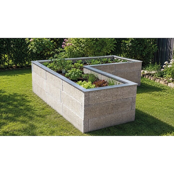 Hochbeet - Holzbeton - Premium (L x B x H: 325 x 325 x 75 cm, Holz, Grau/Braun) | BAUHAUS