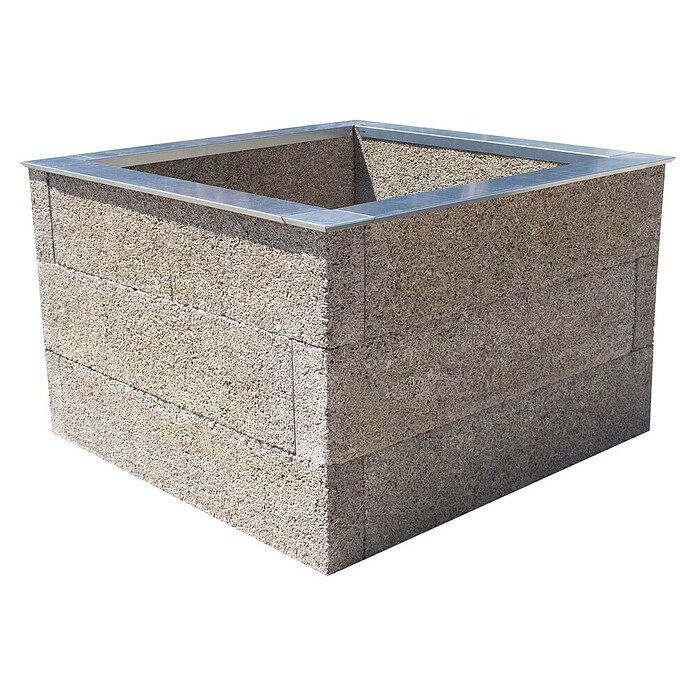Hochbeet - Holzbeton - Premium (L x B x H: 115 x 115 x 75 cm, Holz, Grau/Braun) | BAUHAUS