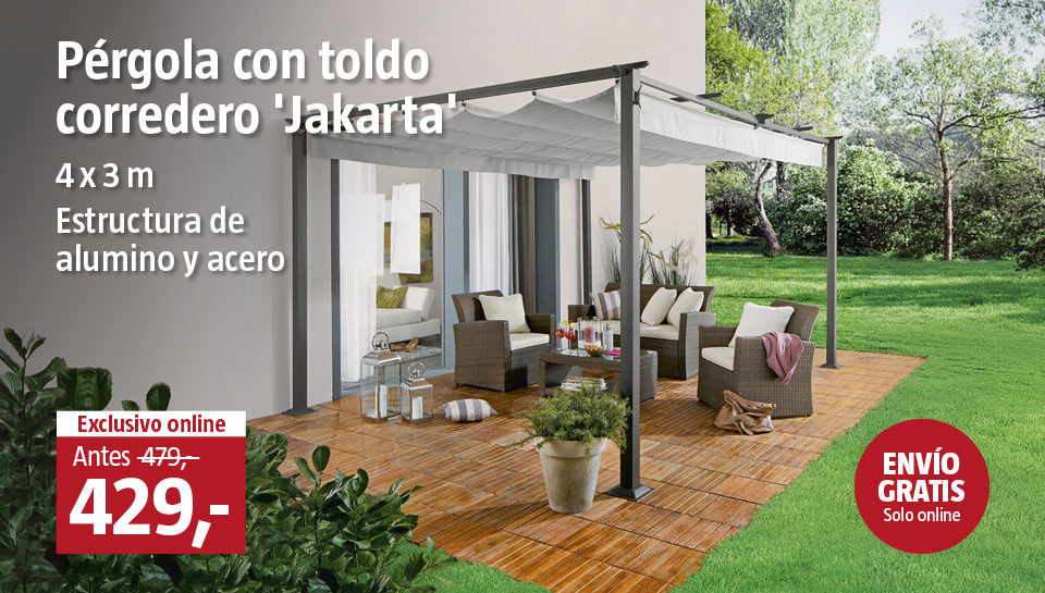 Pérgola de aluminio con toldo 