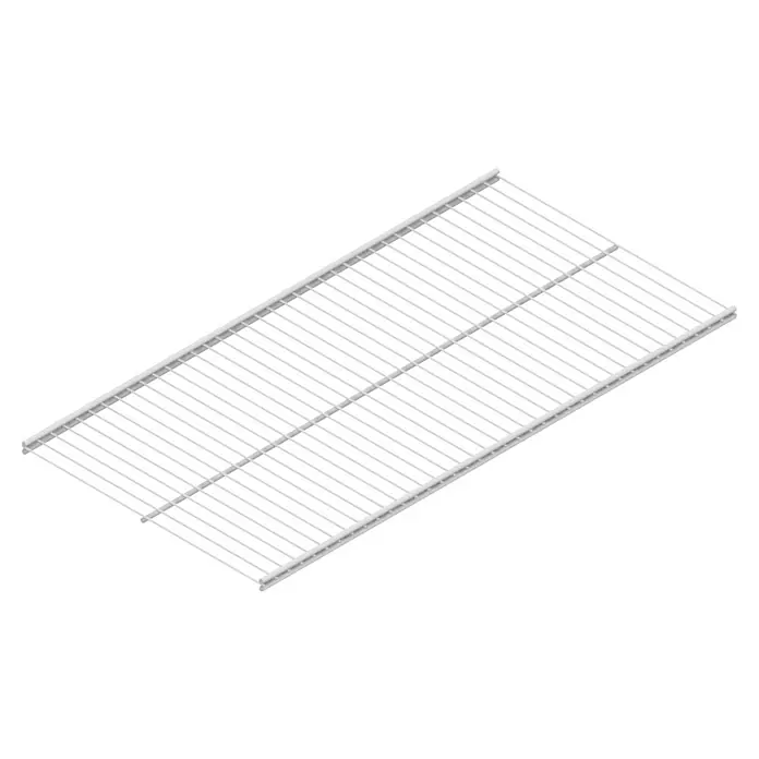 Element System Twin Drahtboden Vario - L x B: 80 x 30 cm, Geeignet für: Twin Drahtbodenträger, Weiß - Zwei weiße Gitterroste oder Wäschetrockner, mit einem Gitter aus dünnen Drähten und dickeren Stützstangen.
