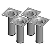 Element System Möbelfuß-Set Burgund (Ø x L: 30 x 700 mm, Farbe: Weiß/Aluminium, Traglast: 50 kg, 4 Stk.)