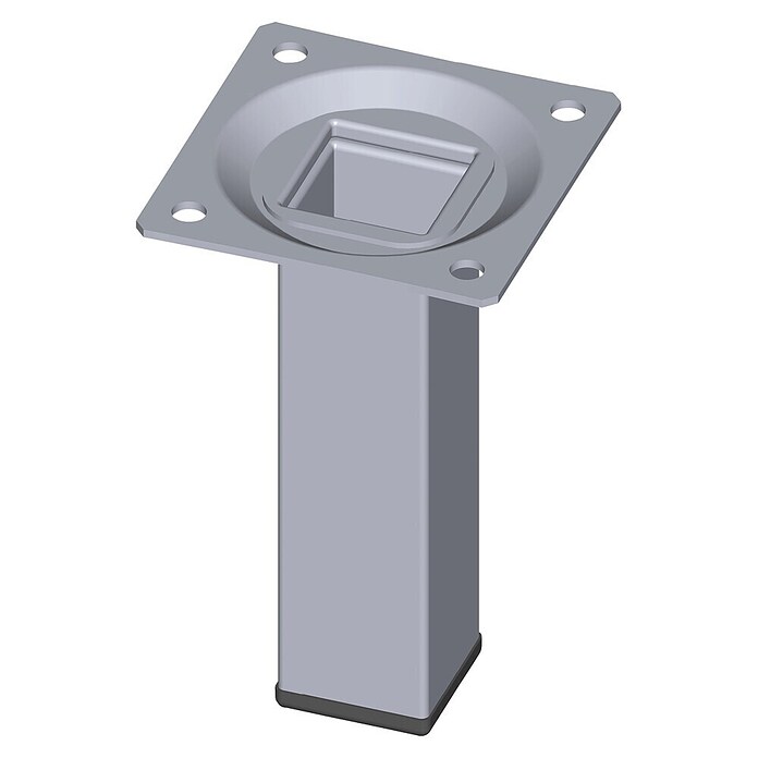 Element System Vierkant-Stahlrohrfuß (25 x 25 x 200 mm, Traglast: 30 kg, Farbe: Chrom)