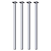 Element System Möbelfuß-Set Burgund (Ø x L: 30 x 700 mm, Farbe: Chrom, Traglast: 50 kg, 4 Stk.)