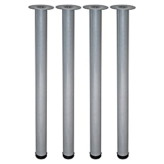 Element System Möbelfuß-Set Toskana (Ø x H: 6 x 70 cm, Traglast: 75 kg, Stahl, 4 Stk., Chrom)
