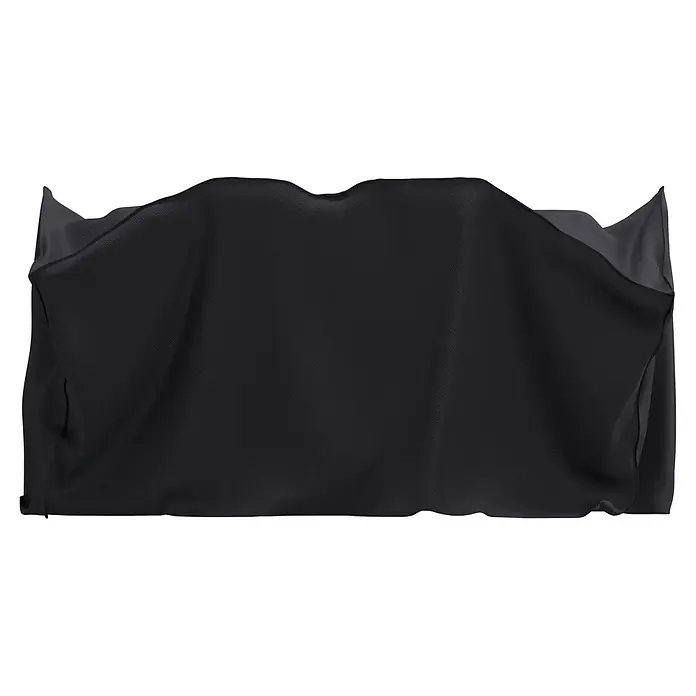 Sunfun Sitzgruppen-Schutzhülle S - L x B x H: 170 x 140 x 85 cm, Polyester, 160 g/m², Schwarz/Anthrazit - Wogendes schwarzes Textilstoffbanner mit sichtbarer Materialstruktur.