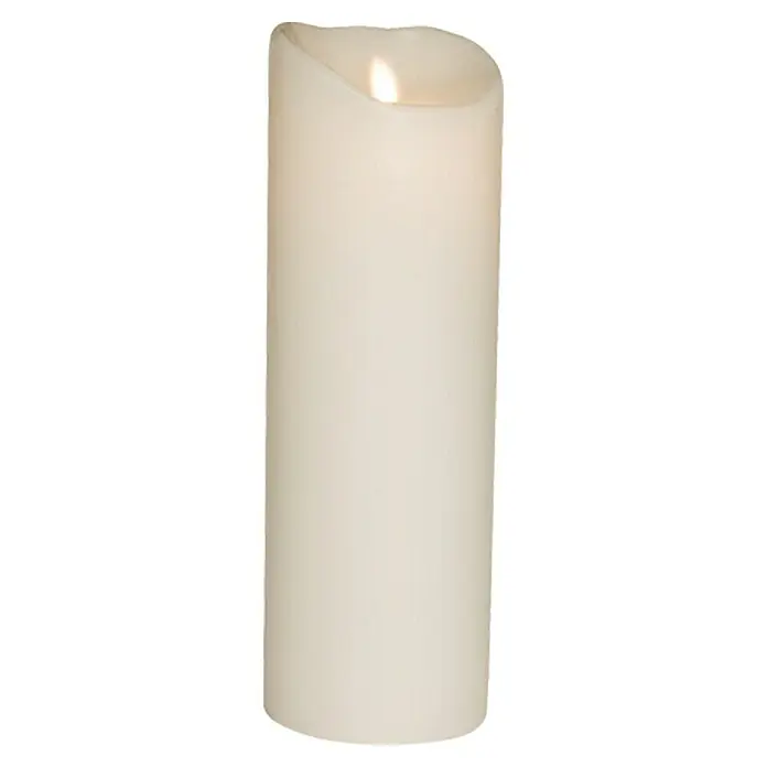 Vela de cera con Led - Ø x L: 8 cm x 23 mm, Blanco - Decora tu hogar con esta vela LED de color crema. La luz blanca cálida crea un ambiente acogedor.
