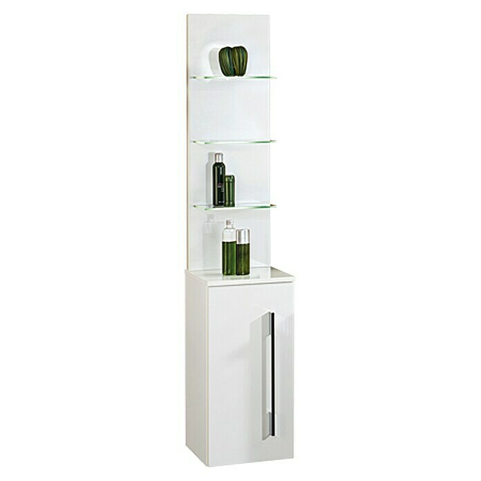 Camargue Stella Seitenschrank30,4 x 32,5 x 151,6 cm, 3 Glasböden mit LED-Beleuchtung, Weiß Unknown