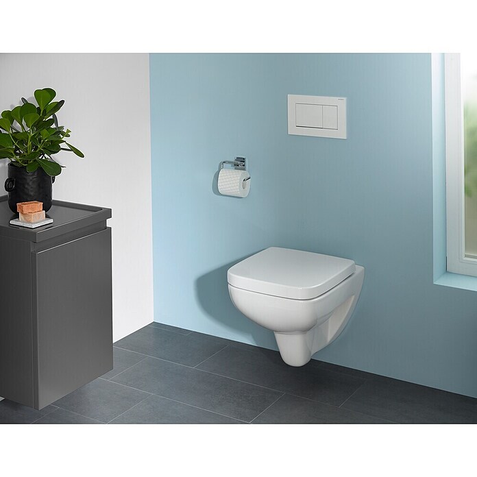 Geberit Renova Nr. 1 Plan Spülrandloses Wand-WC-Set (Mit WC-Sitz, Tiefspüler, Weiß)