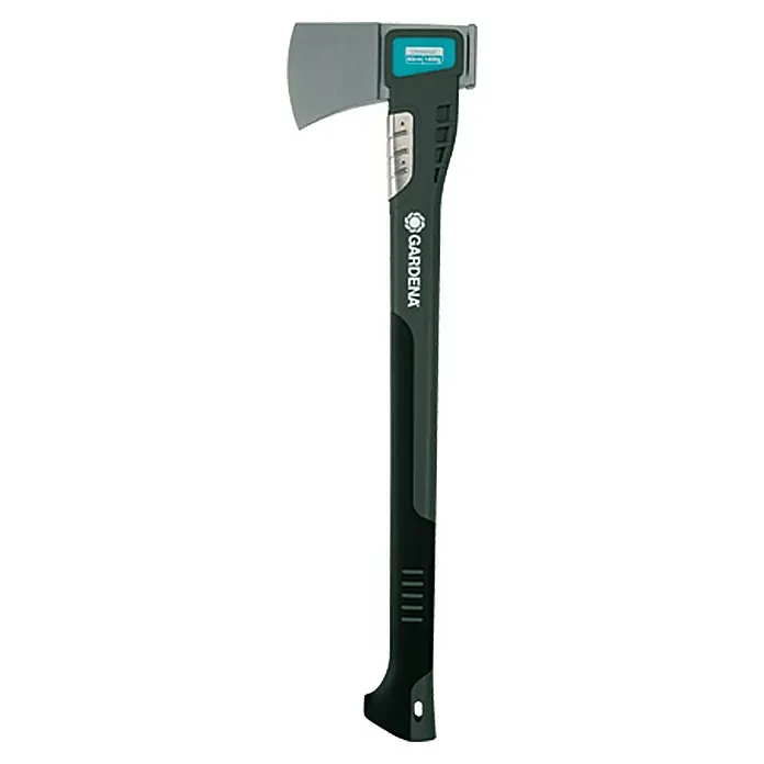 Gardena Universalaxt 1400 A - Länge: 60 cm - Axt von Gardena. Die Axt ist grau und hat einen langen Griff. Sie ist für die Gartenarbeit und das Fällen von Bäumen geeignet.