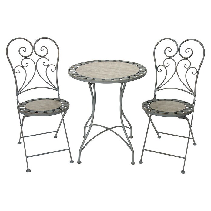 Acamp Gartenmöbel-Set Provence (3 -tlg., Eisen, Keramik, Anthrazit, Mosaikoptik) | BAUHAUS