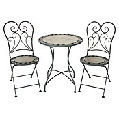 Acamp Gartenmöbel-Set Provence (3 -tlg., Eisen, Keramik, Anthrazit, Mosaikoptik) | BAUHAUS