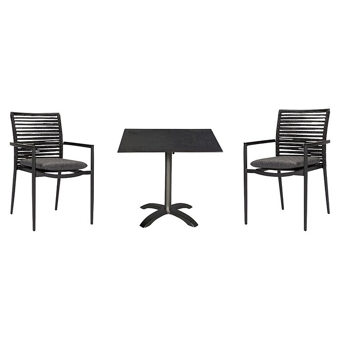 Acamp Gartenmöbel-Set New Jersey & Acaplan (3 -tlg., Aluminium, Anthrazit, Atmungsaktives Acatex-Gewebe) | BAUHAUS