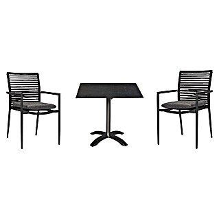 Acamp Gartenmöbel-Set New Jersey & Acaplan (3 -tlg., Aluminium, Anthrazit, Atmungsaktives Acatex-Gewebe)