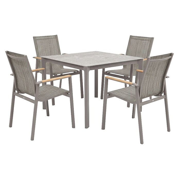 Acamp Gartenmöbel-Set Vegas (5 -tlg., Aluminium, Beige, 3D-Glasplatte) | BAUHAUS