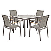 Acamp Gartenmöbel-Set Vegas (5 -tlg., Aluminium, Beige, 3D-Glasplatte) | BAUHAUS
