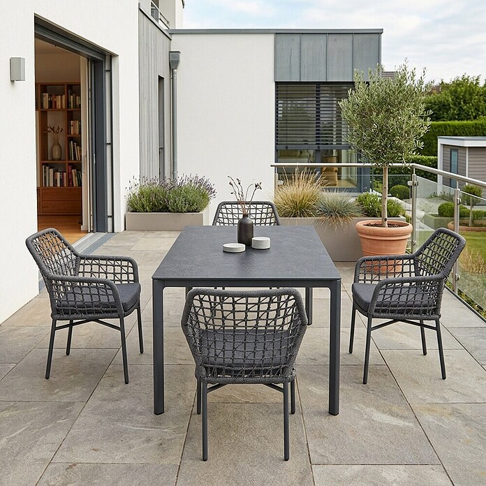 Acamp Gartenmöbel-Set Rom (5 -tlg., Aluminium, Anthrazit, 180 x 90 x 74 cm) | BAUHAUS