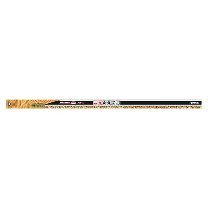Wisent Profi-Top Hoja de repuesto para sierra de arco Komfort - Longitud de hoja: 760 mm, Cepilladora con rectificado cóncavo, Ámbito de uso: Madera húmeda - Se muestra una hoja de sierra de mano Wisent Pro-Top de 760 mm, ideal para trabajos de madera precisos y tareas de serrado versátiles.