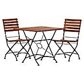 Acamp Gartenmöbel-Set Lindau (3 -tlg., Akazienholz, Teakfarben/Schwarz, Teaköl-Finish) | BAUHAUS