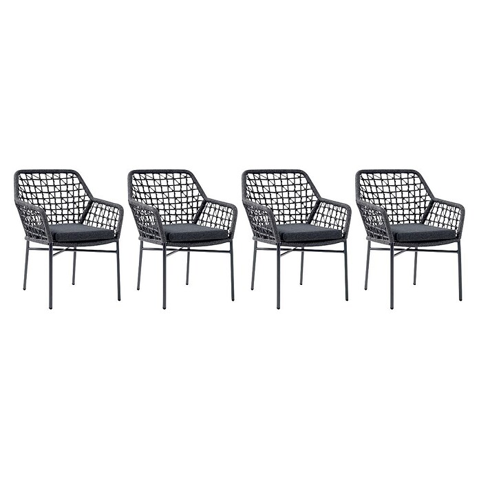 Acamp Stapelsessel Rom (4 Stk., Aluminium, Anthrazit, L x B x H: 57 x 63,5 x 82,5 cm) | BAUHAUS