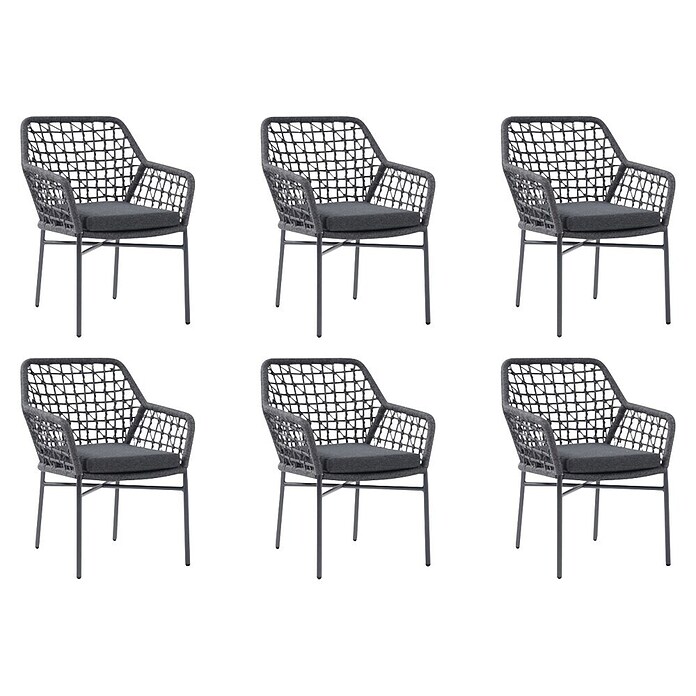 Acamp Stapelsessel Rom (6 Stk., Aluminium, Anthrazit, L x B x H: 57 x 63,5 x 82,5 cm) | BAUHAUS