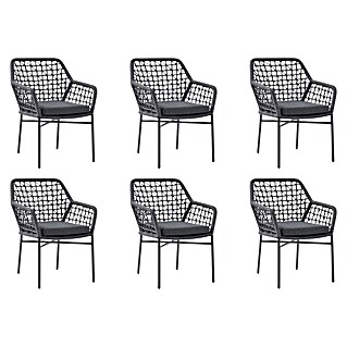 Acamp Stapelsessel Rom (6 Stk., Aluminium, Anthrazit, L x B x H: 57 x 63,5 x 82,5 cm)